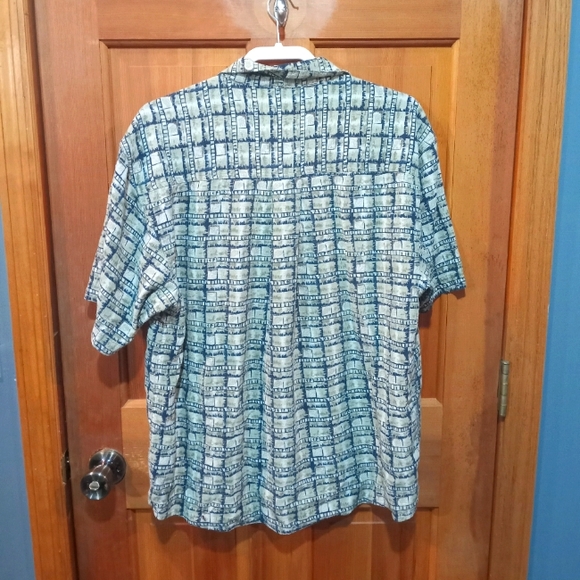 Summa 100% silk short sleeve button up shirt size L - Picture 2 of 4
